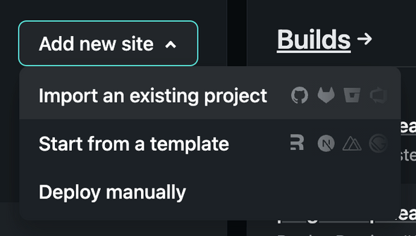 Add a new site on Netlify